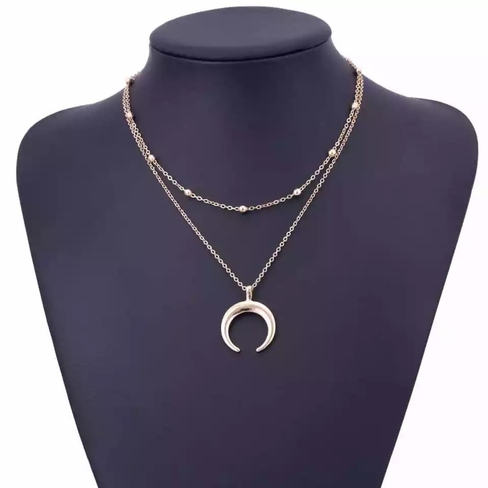 Last 1! New Boho Half Moon Necklace - Picture 2 of 5
